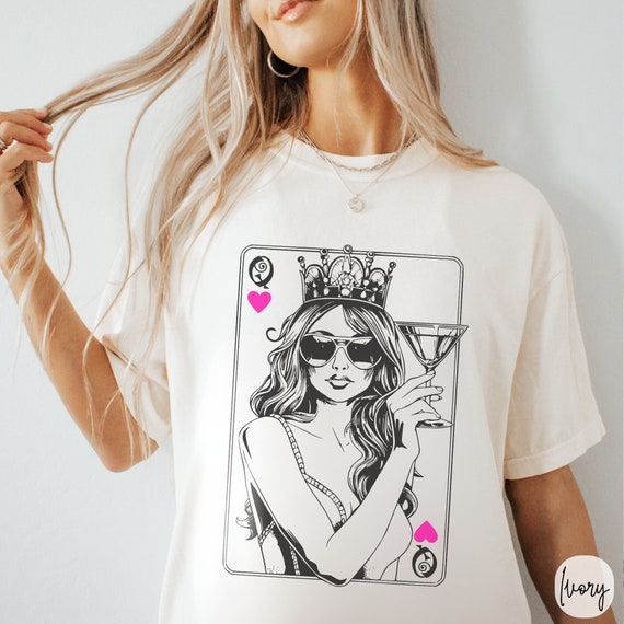 Queen of Hearts Graphic Tee: Comfort Colors Oversized Shirt