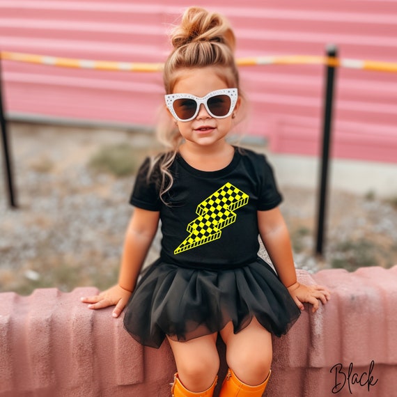 Toddler T-Shirt: Neon Lightning Bolt, Retro Rocker Tee