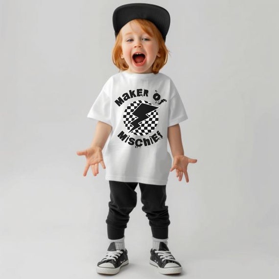 Maker of Mischief Toddler T-Shirt: Retro Graphic Tee