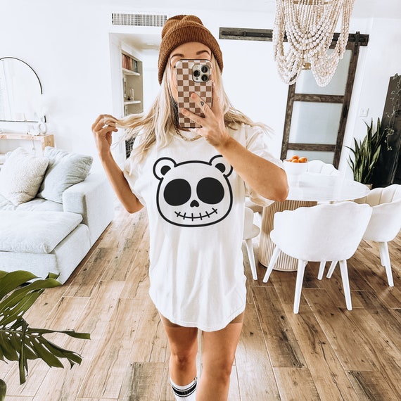 Teddy Bear Skull T-Shirt: Emo Punk Grunge Oversized Tee