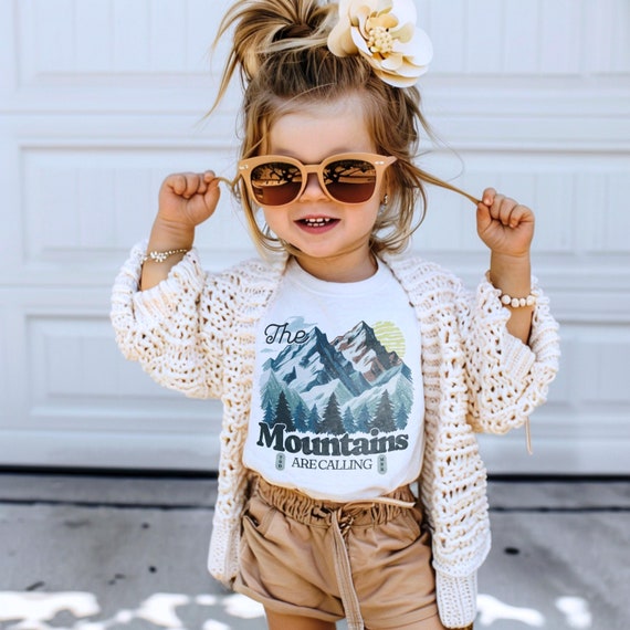 Mountains are Calling Toddler T-Shirt: Hiking, Outdoors, Boho Tee