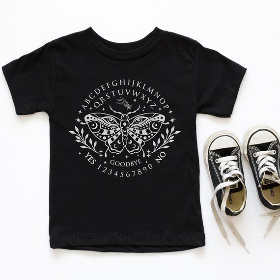 Witchy Toddler T-Shirt: Spirit Board Ghost Tee, Occult Emo Design