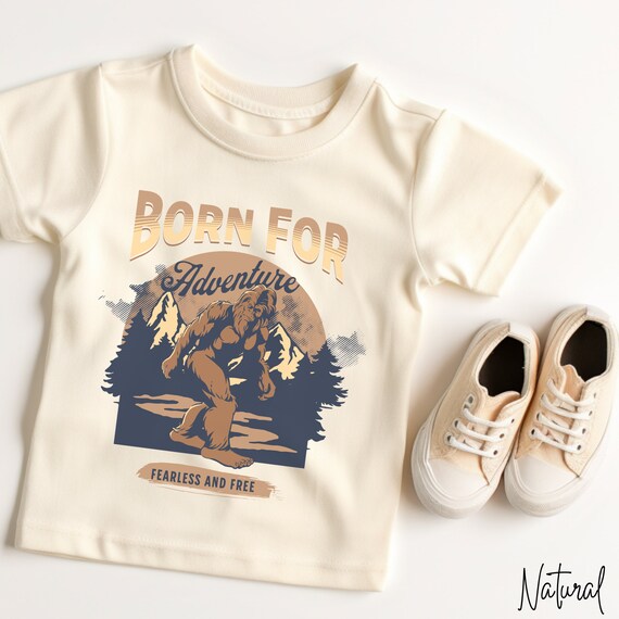 Retro Bigfoot Toddler T-Shirt: Born for Adventure Hiking Tee