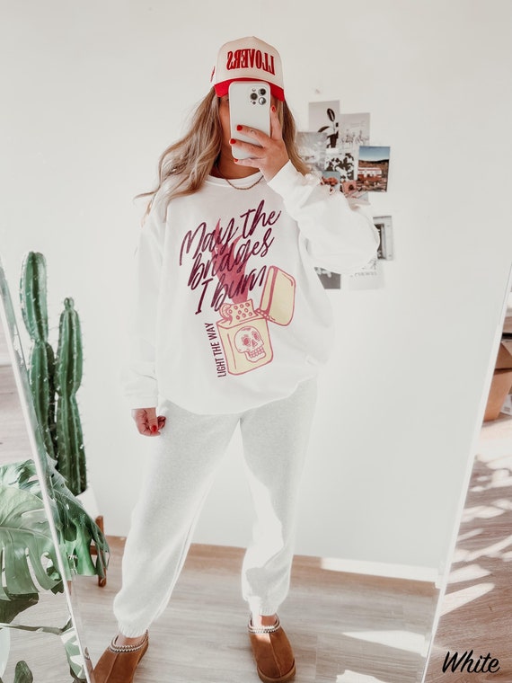 May the Bridges I Burn Sweatshirt: Comfort Colors Vintage Western Fashion