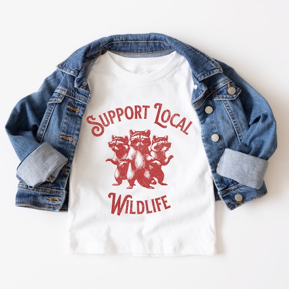 Toddler Raccoon T-Shirt: Retro Wildlife Graphic Cotton Tee