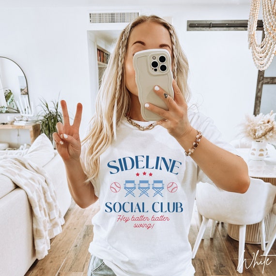 Sideline Social Club Baseball Mom Shirt: Comfort Colors Game Day Tee