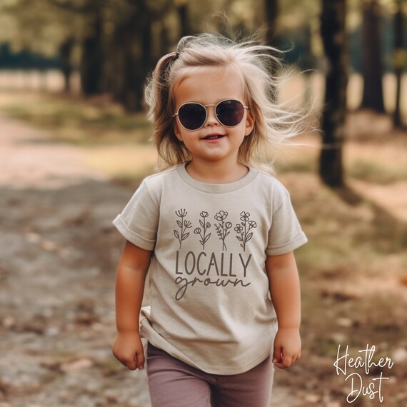 Locally Grown Toddler T-Shirt: Retro Floral Kids Tee