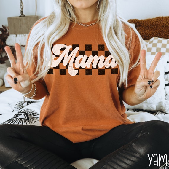 Checkered Mama Shirt: Retro Mom Life Comfort Colors Tee