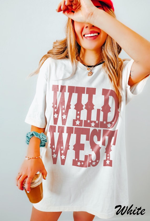 Wild West Oversized Tee: Retro Cowboy Rodeo Unisex Shirt