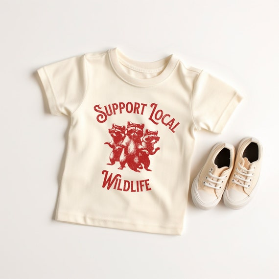 Toddler Raccoon Graphic T-Shirt: Retro Wildlife Tee