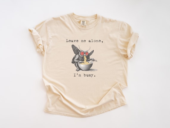 Mothman Eating Ramen T-shirt: Funny Cryptid Tee, Noodles Lover Sweatshirt