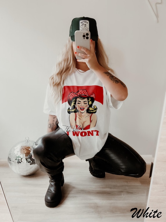 The Hell I Won't Shirt, Western Vintage Tee, Southern Rodeo Cowgirl TShirt, Feminist Gift, Trendy Graphic Tees for Women