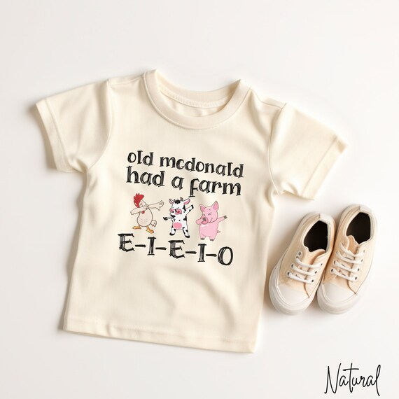 Old McDonald Farm Toddler T-shirt: Retro Kids Tee