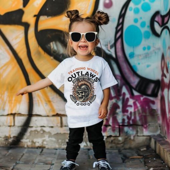 Training Wheel Outlaws Toddler T-Shirt: Funny Retro Kids Shirt