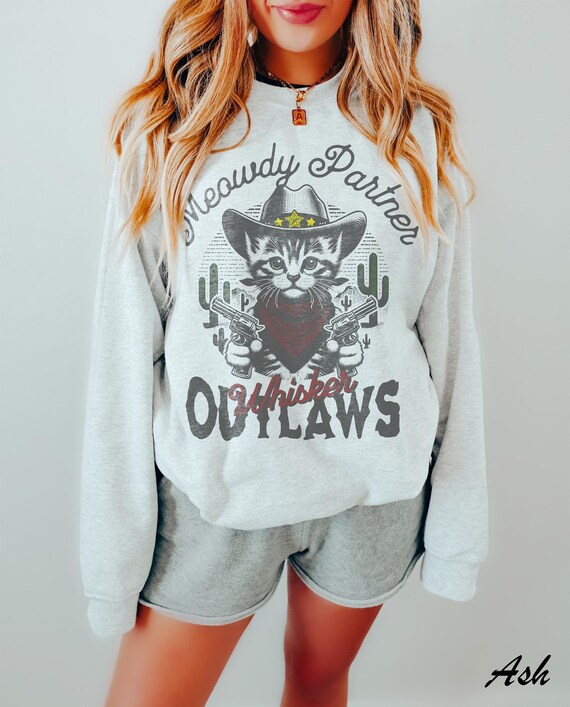 Meowdy Partner Cowboy Cat Sweatshirt - Funny Western Comfort Colors Tee