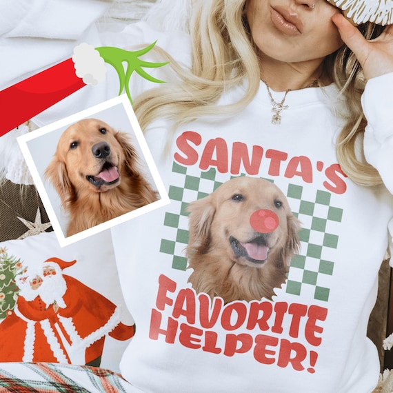 Custom Photo Dog Christmas Shirt, Pet Personalized Custom Cat Sweatshirt, Christmas Gift For Pet Owners, Funny Dog Lovers Gift, Cute Dog Tee