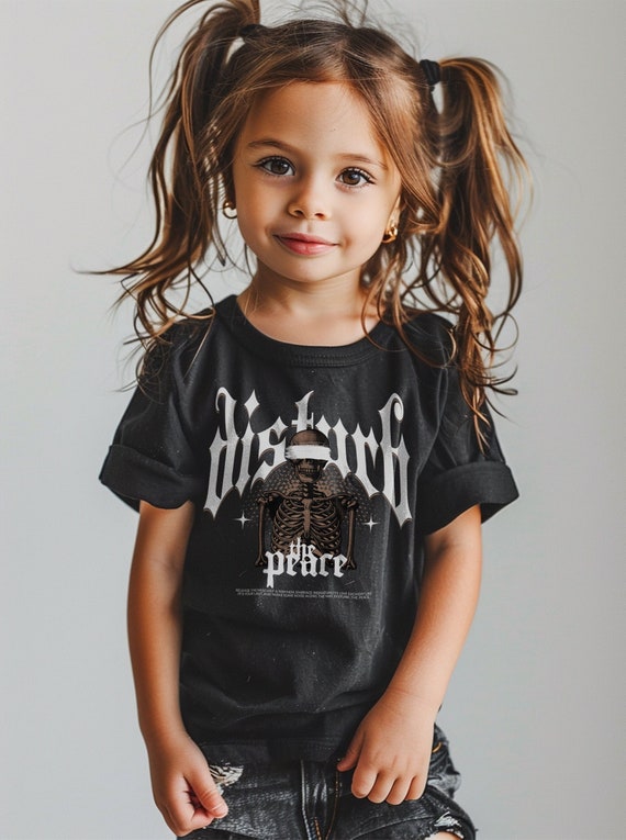 Toddler "Disturb the Peace" T-Shirt: Y2K Punk Rock Kids Tee