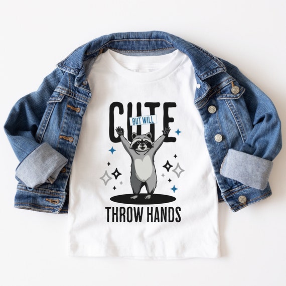Toddler T-shirt, Cute But Will Throw Hands, Kids Retro TShirt, Natural Infant, Toddler, Youth & Adult Tee, Trendy Tees, Funny Graphic Shirts