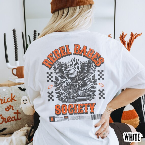 Rebel Babes Society Tee: Trendy Mom Shirt, Eagle Rider Design