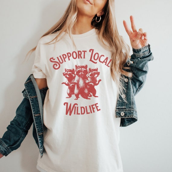 Retro Raccoon Graphic T-Shirt: Support Local Wildlife Unisex Tee