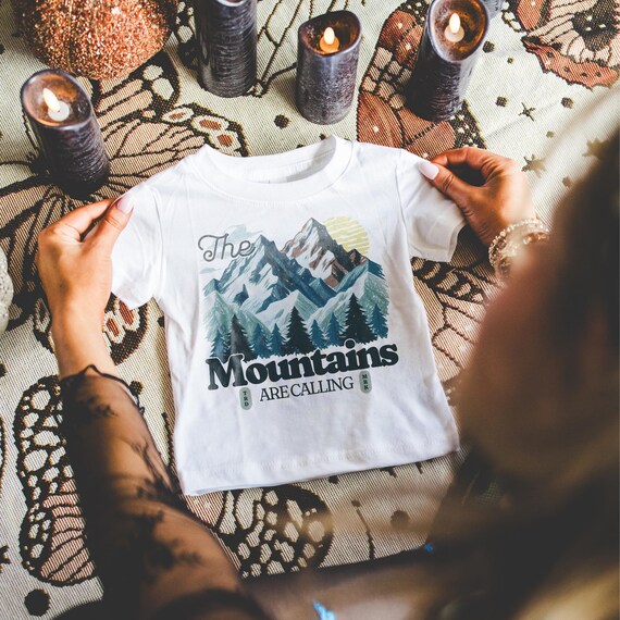 Mountains are Calling Toddler T-Shirt: Hiking, Outdoors, Boho