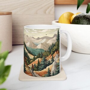 Hiking mug | Ceramic Mug 11oz | Outdoors Enthusiast Gifts | Hiker Gifts | Gifts for him | Gifts for her | Gifts for friends | Coffee mug