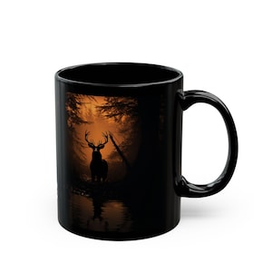 Buck Mug | 11oz Black Mug | Deer Coffee Mug | Mugs for hunters | Wildlife Mug | Gifts for him | Gifts for her | Nature lovers gifts