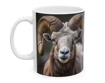 Big Horn Sheep coffee mug - Ceramic Mug 11oz - Wildlife mug - Gifts for him - Gifts for her - Coffee cup - Wilderness lovers - Camp mug
