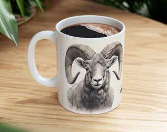 Big Horn Sheep mug - Ceramic Mug 11oz - Wildlife coffee mug - Wildlife cup - Drinkware - Gifts for him - Gifts for her - Nature lovers gifts