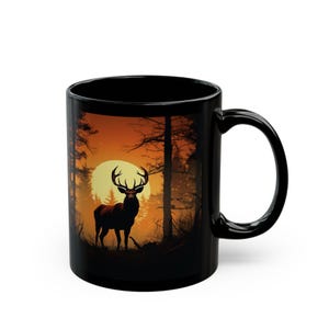 Giant Buck Mug | 11oz Black Mug | Deer Mug | Gifts for him | Gifts for her | Gifts for hunters | Wildlife mug | Nature lovers gifts
