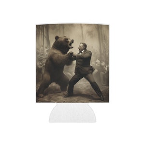 Teddy vs Grizzly Koozie - Can Cooler - Funny gifts - Can Koozie - Beer Koozie - Gifts for Him - Gifts for Her - Drinkware - Nature lovers