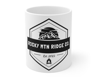 Logo mug | Rocky Mountain mug | Ceramic Mug 11oz | Gifts for him | Gifts for her | Gifts for friends | Gifts for family | Coffee mug