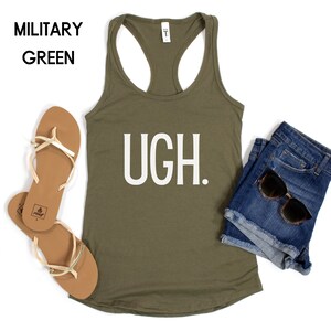 Ugh Tank Top, Racerback Tank Top for Women, Mood Shirt, Summer Tank Tops