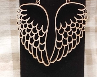 Elegant Angel Wing Laser Cut Earrings - Unique Handcrafted Jewelry
