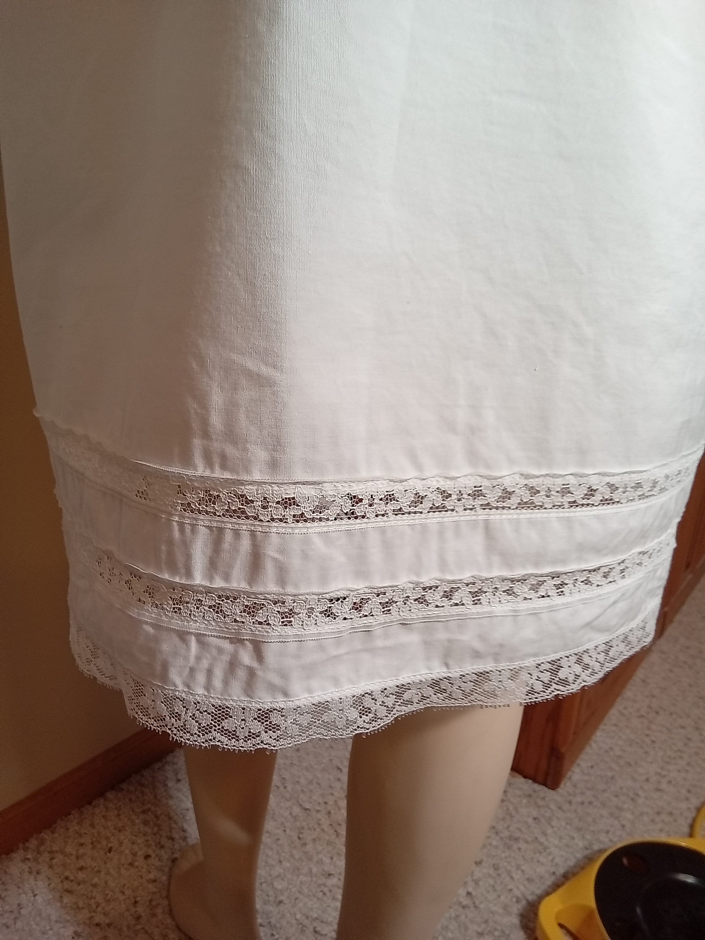 Women's Vintage Cotton Full Slip, 70's Cotton Slip, Vintage Full Slip