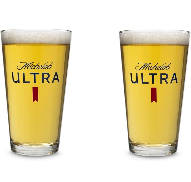 Michelob Ultra Pint Glass Set of 2 Etsy