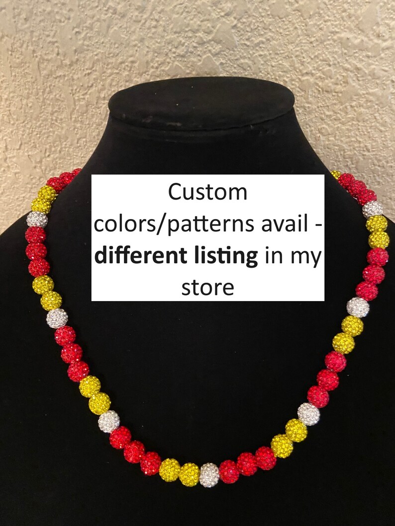 WITH CROSSES Ronald Acuna Jr Beaded Pollyanna Rhinestone Necklace Atlanta Braves New for 2024 CUSTOM colors/patterns also available image 7