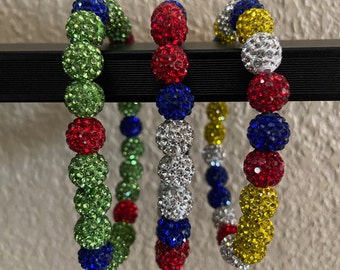 Rhinestone Beaded Bracelet | Bryce Harper, José Alvarado, Ronald Acuna Baseball Bracelet | Custom colors & patterns avail | BEADS IN STOCK!