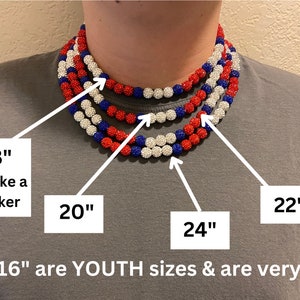 WITH CROSSES Ronald Acuna Jr Beaded Pollyanna Rhinestone Necklace Atlanta Braves New for 2024 CUSTOM colors/patterns also available image 10