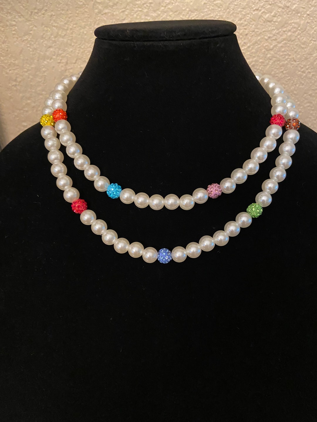 Pearl Baseball Beaded Necklace Worn by Oswaldo Cabrera, Joc Pederson