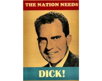 Politische Vintage Poster Kunst, lustige Wanddekoration, Geschenk für Sammler, Nixon Tribute, Retro Büro Wandkunst 1960 Wahlplakat