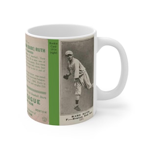 Reproductions de cartes de baseball Babe Ruth Mug 11 oz, tasse à café, cadeau pour fan de sport, bibliothèque du Congrès, cartes de baseball vintage