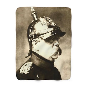 Cobertor de lã Sherpa - Otto von Bismarck, Príncipe Prussiano, História Alemã, Manta de Relíquia de Família, Roupa de Cama Quente e Aconchegante, Decoração Patriótica para Casa, Única
