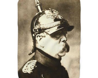 Sherpa Fleece Blanket - Otto von Bismarck Prussian Prince German History Heirloom Throw, Cozy Warm Bedding, Patriotic Home Decor, Unique