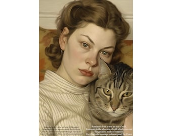Poster Lucian Freud with Cat Romance is Not Willful; Different Price in Certain Countries