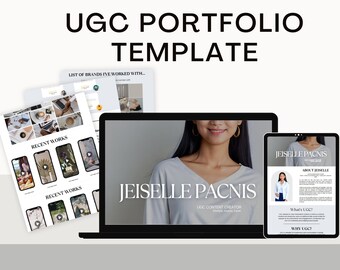 11 Pages UGC Portfolio Template | Minimal UGC Portfolio Design | UGC Website Design | ugc Media Kit