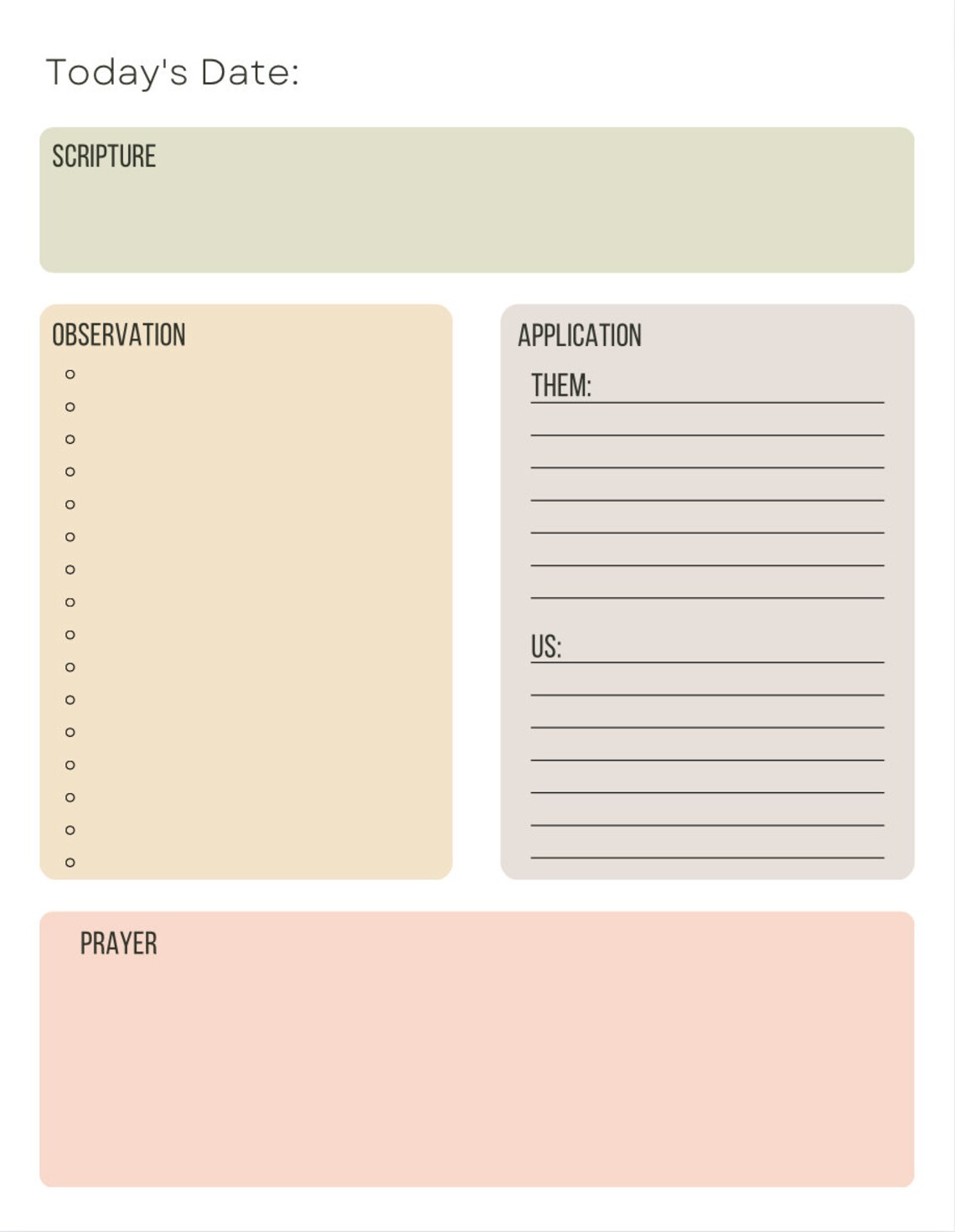 Bible Study Guide - Daily Devotional Template - Etsy
