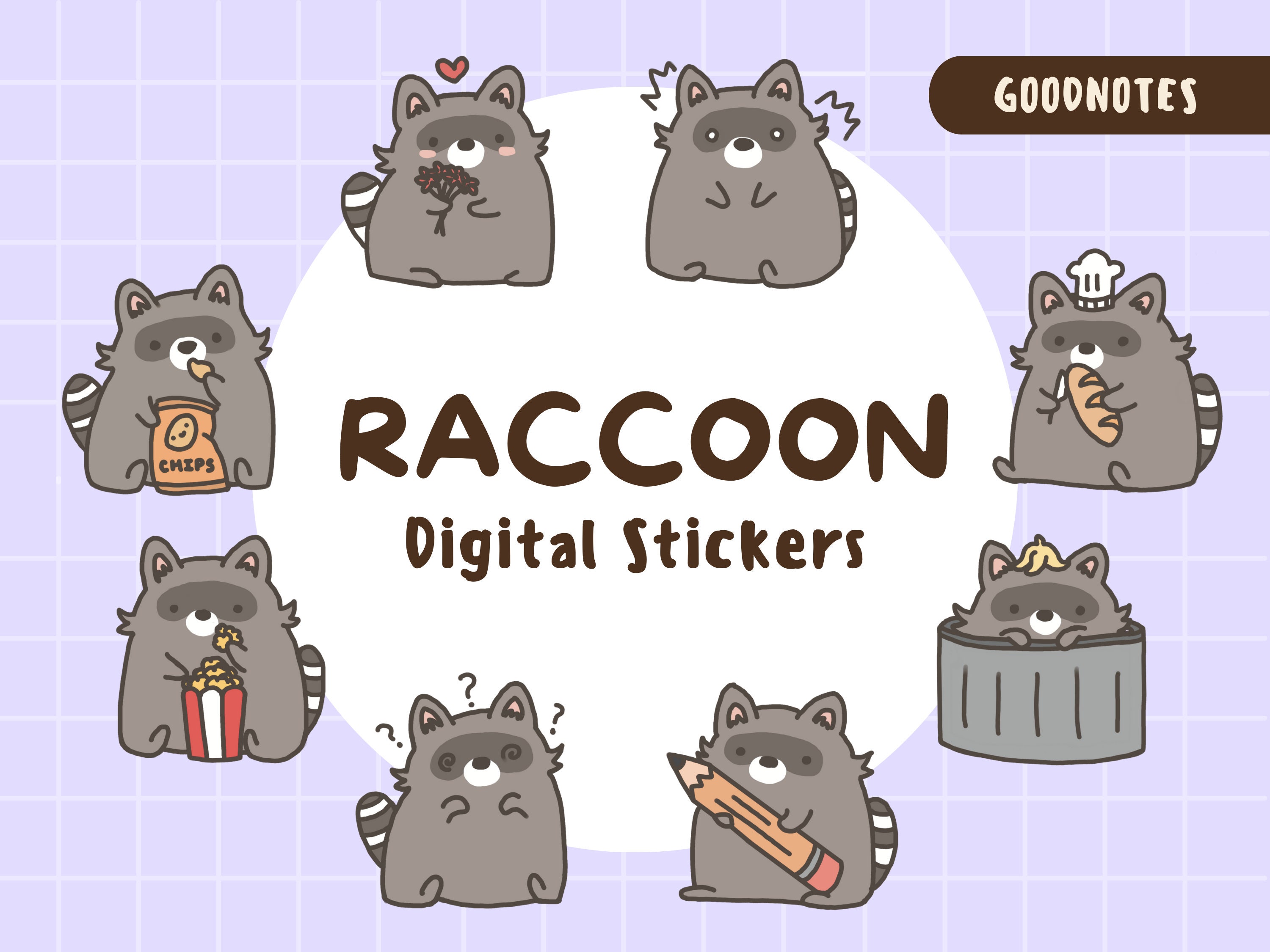 Raccoon Sticker - 2 X 50 Pezzi Adesivi Vinile Impermeabili, Procione Kawaii per Auto, Computer Portatile, Chitarra, Skateboard, Bagagli, Moto, Bicicletta