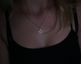 y2k silver star necklace