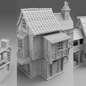 Pirate Houses Stl Pack ,3 in 1 , Building Stl Pack , 3d Figure ,3d stl pack , Digital Download